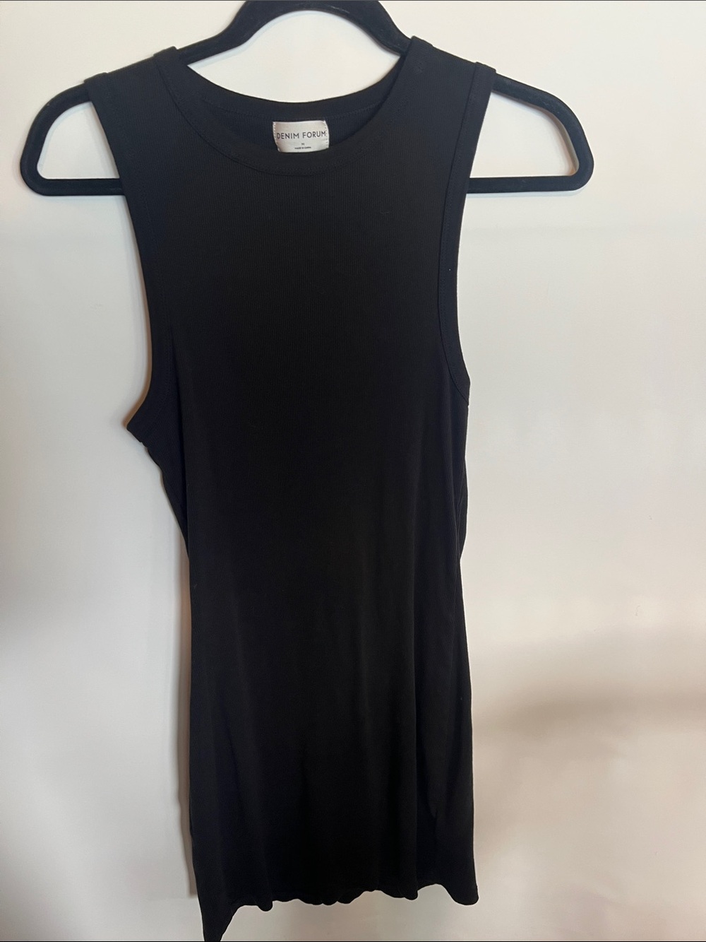 Denim Forum Black Ribbed Crewneck Tank